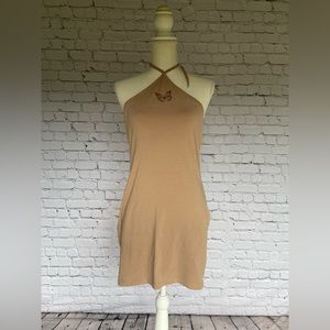 Divided H&M Halterneck Butterfly Bodycon Mini Dress